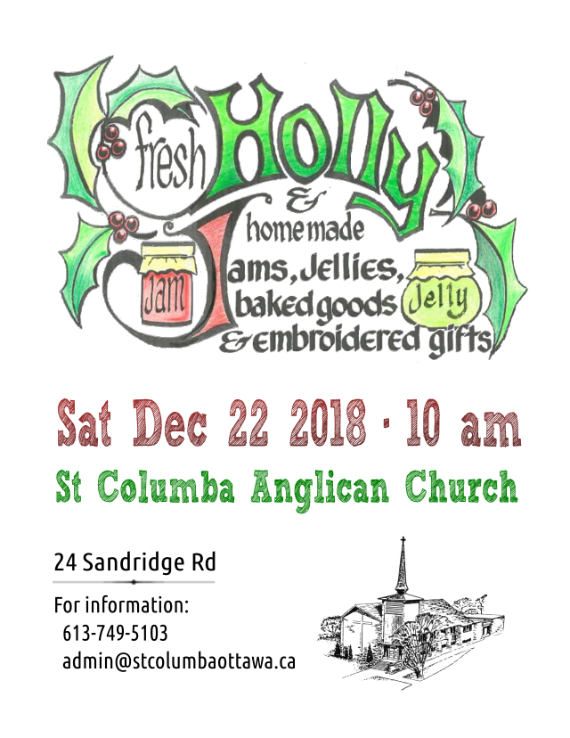 Holly Sale, Jams, Baked Goods & Embroidered Gifts