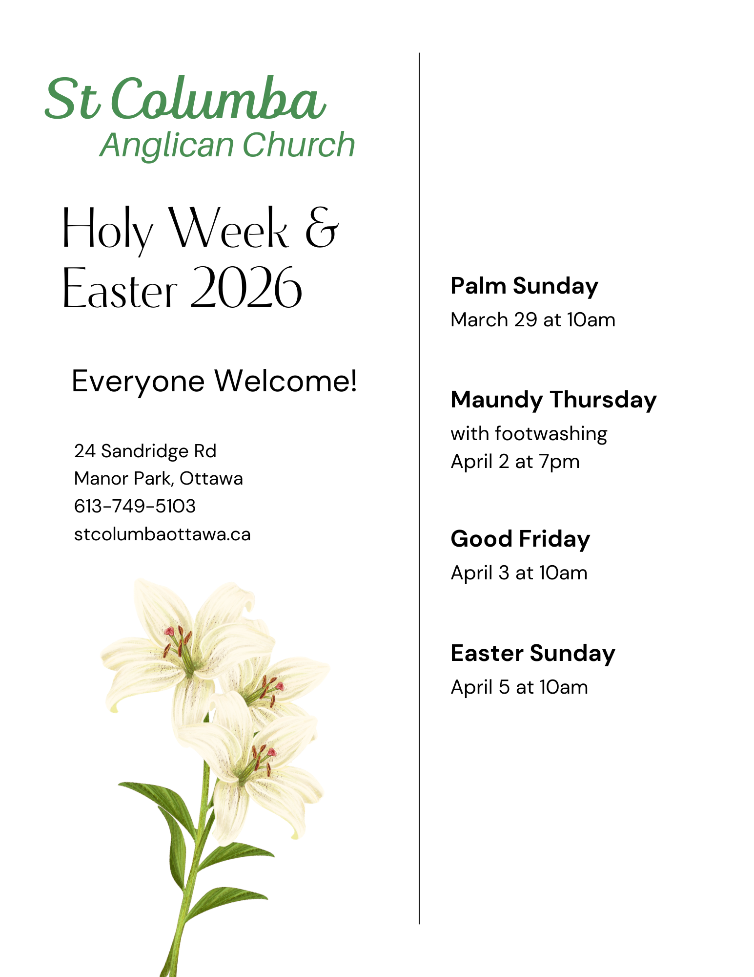 Holy Week Services
